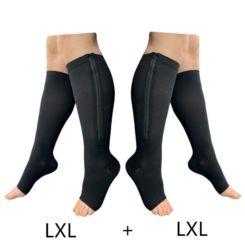 Zipper Compression Socks - Easy On & Off Support