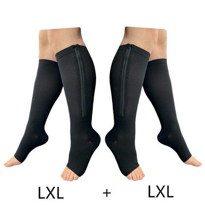 Zipper Compression Socks - Easy On & Off Support