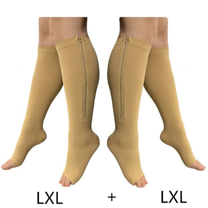 Zipper Compression Socks - Easy On & Off Support