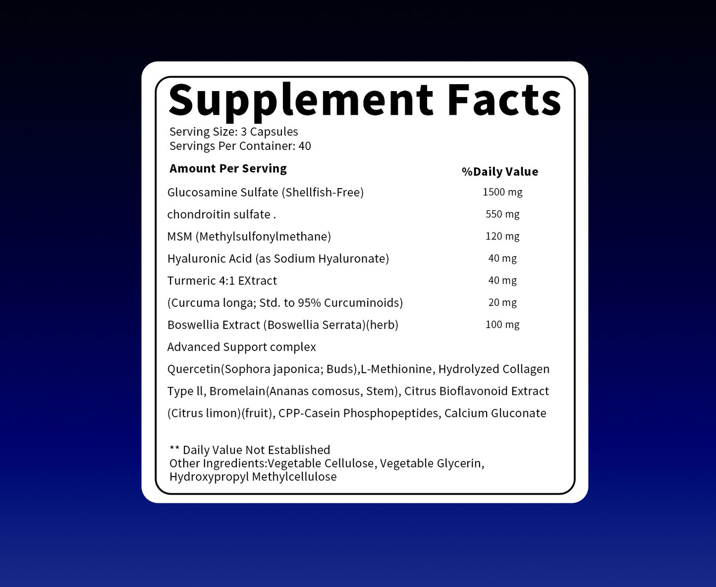 Glucosamine Chondroitin MSM Complex - Joint Support