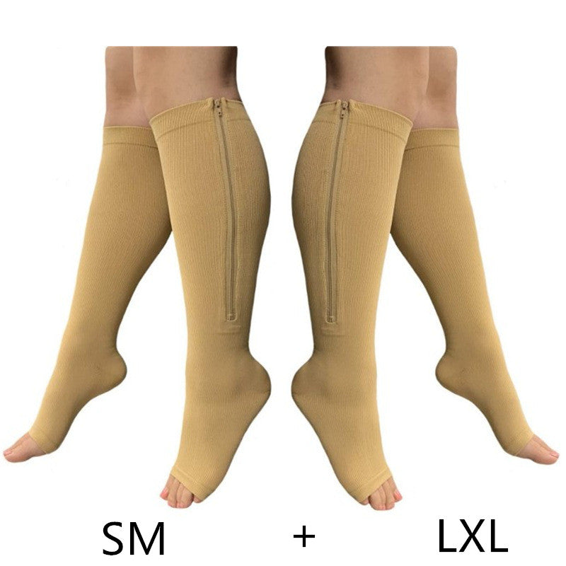 Zipper Compression Socks - Easy On & Off Support