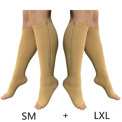 Zipper Compression Socks - Easy On & Off Support
