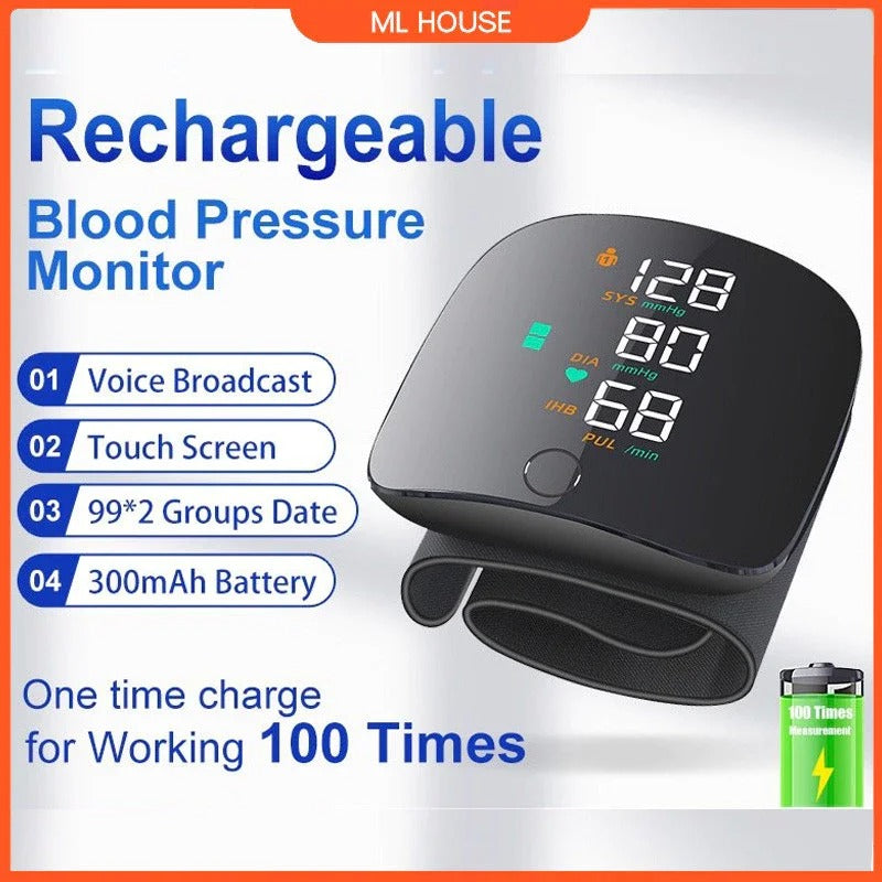 Rechargeable Wrist Blood Pressure Monitor