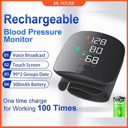 Rechargeable Wrist Blood Pressure Monitor